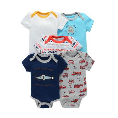 China Wholesale Comfotable Summer Baby Clothes Pajamas Baby Boy Girl Jumpsuit 100% Lovely Design Cotton Infant Romper Wholesale A Set Of 5 Pieces for sale