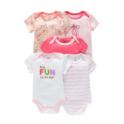 China Wholesale Comfotable Summer Baby Clothes Pajamas Baby Boy Girl Jumpsuit 100% Lovely Design Cotton Infant Romper Wholesale A Set Of 5 Pieces for sale