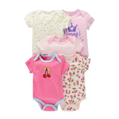 China Wholesale Comfotable Summer Baby Clothes Pajamas Baby Boy Girl Jumpsuit 100% Lovely Design Cotton Infant Romper Wholesale A Set Of 5 Pieces for sale