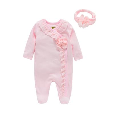 China Office Anti-Shrink Baby Clothes Cute Newborn Girl Costume Romper Jumpsuit Toddler Girl Outfits Bowknot 2 Pieces Set for sale