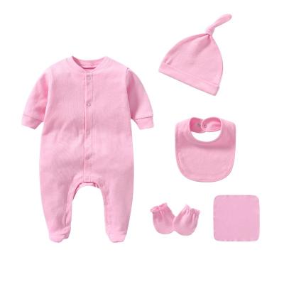 China 100% Cotton Office Care OEM ODM New Arrival Baby Rompers Organic Cotton Custpmized Logo Spring Polybag 5 Pcs for sale