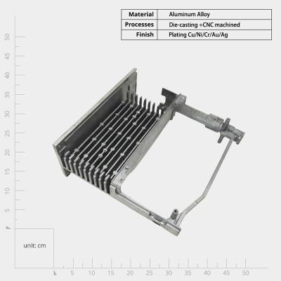 China Die Casting Process CNC Machined Inverter Electronic Radiators with Embedded Heat Pipe Te koop