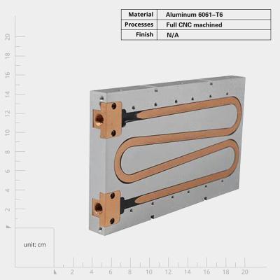 China Thermal Conductivity Chilled Metal Cold Plate Heat Sink With Liquid Cooling System zu verkaufen