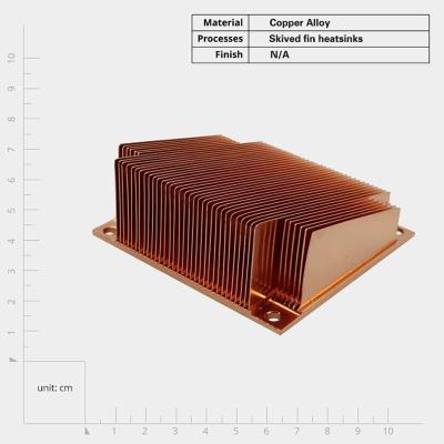 China Customized Skived Fin Copper Heat Sink for Electronic Components zu verkaufen