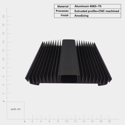 China Customizable Industial Anodized Aluminum Extrusion Heat Sink for Optimal Cooling en venta