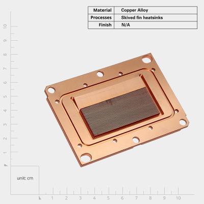 China High Density Copper Skiving Fin Heat Sink Liquid Cooling Block CNC Machining CPU Cooler Heatsink zu verkaufen