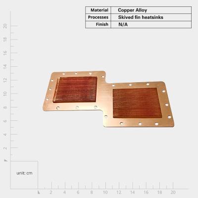 China Customized Thermal Conductivity Copper Skived Fin Heat Sink With Low Thermal Resistance en venta