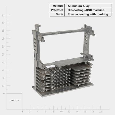 China Customized OEM Aluminum Die Casting Radiator Die Cast Heat Sink Versatile Thermal Conductivity Te koop