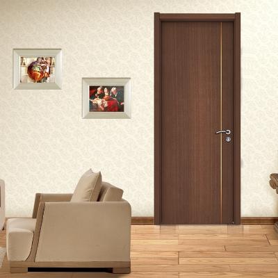 China Quality Morden security wooden interior door PVC waterproof film finished WPC door panel for bathroom living room for sale