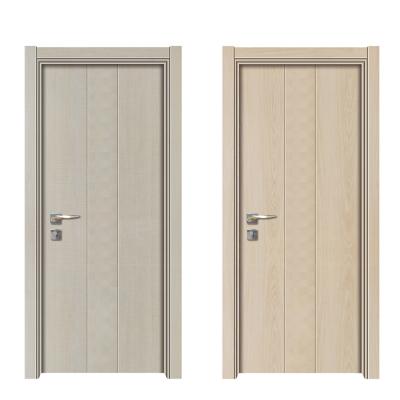 China Quality Simple Design Morden Safety Wood Waterproof PVC Finished Interior Door Panel For Bathroom Living Room for sale