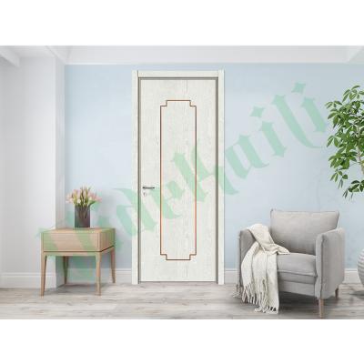 China Door Flush WPC Chic Design Home Interior Door PVC Laminated Or UV Painted Panel for sale