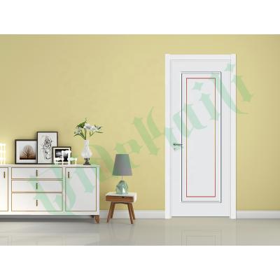 China Door Flush WPC Chic Design Home Interior Door PVC Laminated Or UV Painted Panel for sale