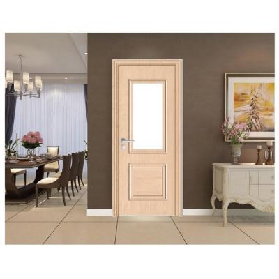 China Wholesale WPC glass swing door factory with waterproof and anti pest PVC veneer wpc door for sale