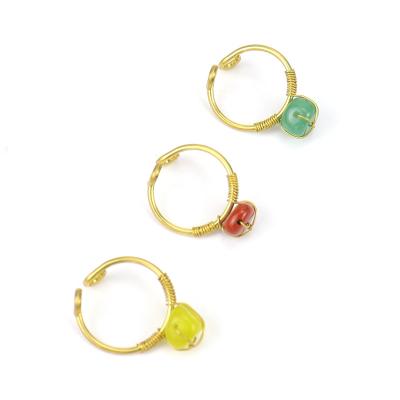 China FASHIONABLE Wholesale Handmade Smooth Pearl Gold Factory Nature Stone Crystal Rings Ring Copper Wrapped Wire Wrapped for sale