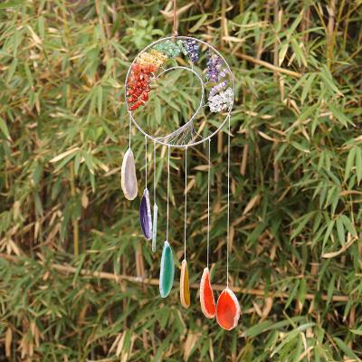 China Fashionable Wholesale Natural Tree Slice Agate Slice Raw Stone Pendant Weaving Manual Bedroom Life Gem Bracelet Decoration Pendant for sale