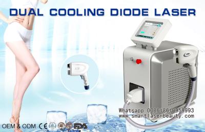 China Dual o laser refrigerando do diodo máquina/808nm da remoção do cabelo do laser do diodo para distribuidores à venda