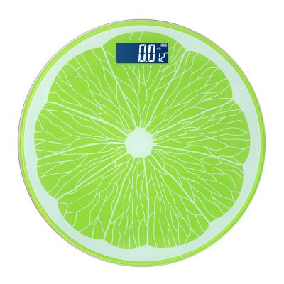 China Weight Measuring 180Kg Round Shape Smart Bathroom Scale Digital Weight Scale Personal Scale for sale