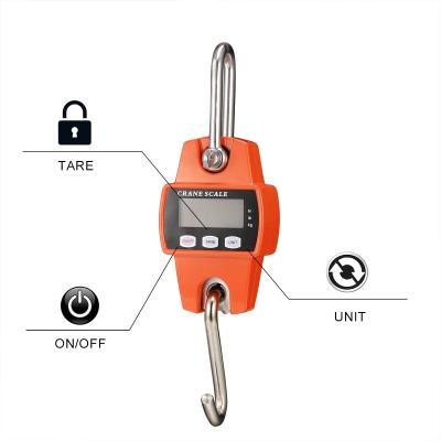 China Accurate Industrial Heavy Duty Hanging Crane Scale Electronic Balance Carbon Steel LCD Digital Hook Scales 50/150/300kg High for sale