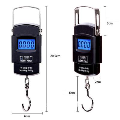 China 50kg/10g Weight Function Weight Scale LCD Display Portable Electronic Travel Luggage Hanging Scale for sale