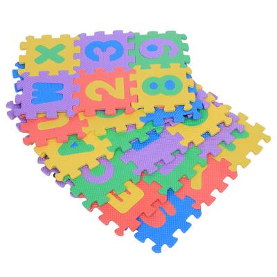 China Eco-Friendly 30*30cm ABC 123 Baby Game Mat Interlocking EVA Foam Jigsaw Alphabet Number Puzzle Mat for Kids Safety Activity for sale