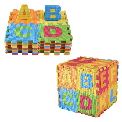 China Eco-Friendly 30*30cm ABC 123 Baby Game Mat Interlocking EVA Foam Jigsaw Alphabet Number Puzzle Mat for Kids Safety Activity for sale