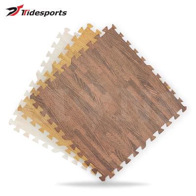 China Eco-friendly Wood Grain 60x60 EVA Foam Interlocking Puzzle Floor Mat for sale