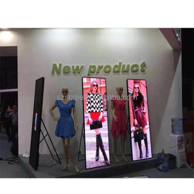 China Popular Indoor Advertising Led Billboard Sale P2.5 Ultra Thin Indoor Advertising Led Poster Display, Led Mirror Display Screen Price for sale