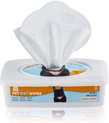 China Biodegradable Pet Wipes For Dogs And Cats , Puppy Grooming Bath Wipes For Cleaning for sale