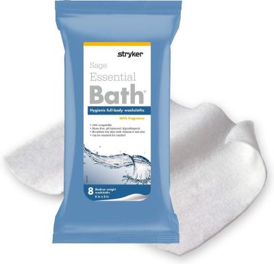 China Extra Large and Extra Thick Rinse Free Sponge Bath Wipes, Extra Large and Thick No Rinse Waterless Body Wipes for sale