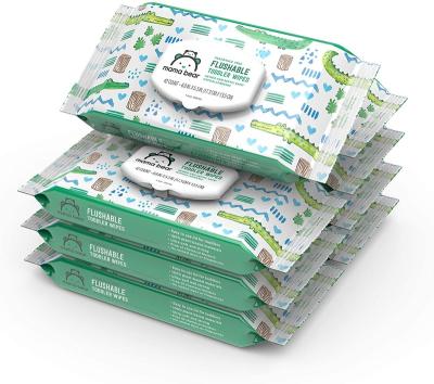 China 100% Biodegradable Flushable Cloths For Baby And Kids, Hypoallergenic Potty Forming Wet Cleansing Cloths for sale