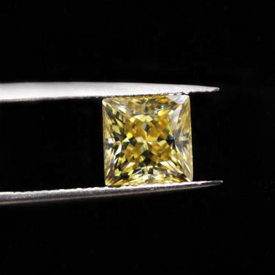 China Fire Brilliant Jewelry Princess Cut Yellow Moissanite Color Set or Diamond for sale