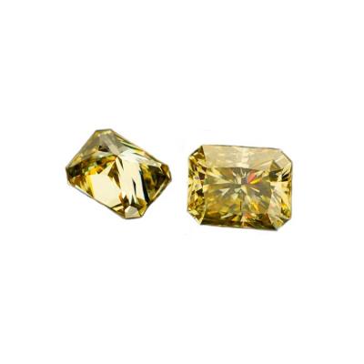 China Fire Brilliance Jewelry Loose Gemstone Yellow Color Play or Heater Cut Moissanite Stone for sale