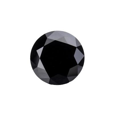 China Loose Round Black Color Brilliant Or Fire Jewelry Zircon for sale