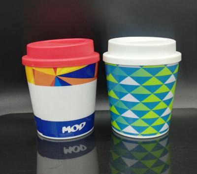 China Reusable Single Wall Plastic 8oz Coffee Cup With Lid, Plastic Coffee Mug With Lid Drink Plastic Cups, Plastic Mugs TD7.9*BD6.5*H8.1cm (No Lid) for sale