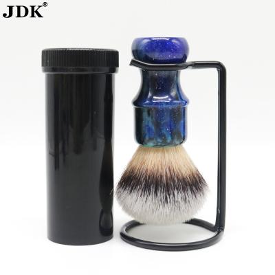 China Hot Resin JDK Shaving Brush Handle Shaving Brush Synthetic Hair Knot Foaming Brush for sale