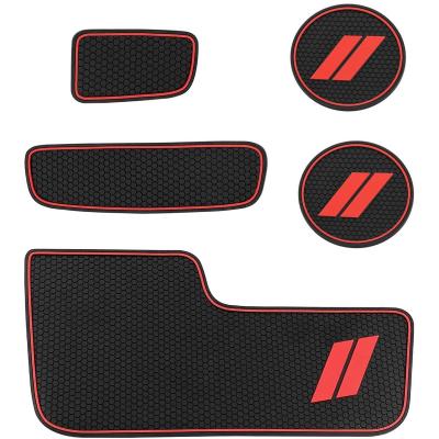 China 5PCS Non Slip Cup Holder Insert Center Console Clutch Liner Trim Mats Custom Fit Dodger 2014-2020 Durango Interior Accessories DURANGO for sale