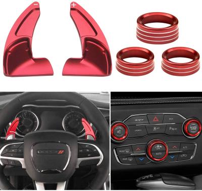 China Business Steering Wheel Shift Paddle Extension Trim Cover & Air Conditioning Switch CD Button Fit For 2015-2020 Dodge Challenger Charger for sale