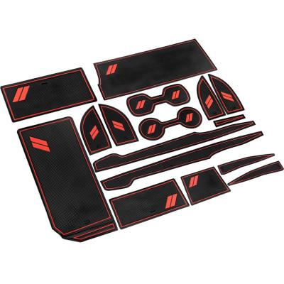 China 16PCS Anti Slip Rubber Dust Cup Holder Inserts Lining Mats Door Pocket Liners Center Console Accessories Fit For Toyota Camry for sale