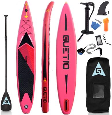 China Water Sports GUETIO Manufacturer Customized Inflatable Racing Professional Touring Stand Up Paddle Board SUP Surfboard for sale