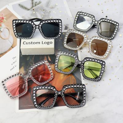 China Fashion Sunglasses Explosion Shape Hot Sale Luxury Sunglasses Rhinestone Inlaid Personality OEM Custom Women Sunglasses for sale