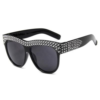 China Fashion Sunglasses Plated Rhinestone Diamonds 2022 Sunglasses Bling Shades Cut On Summer Women Vintage Eyewear Sunglasses for sale