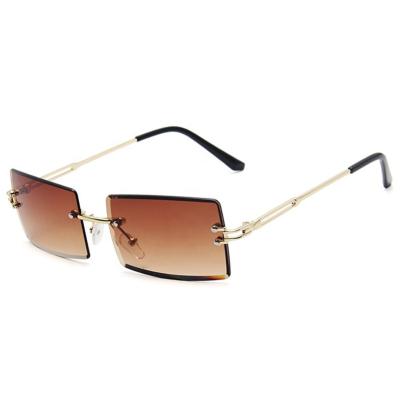 China Custom Rimless Shades Rimless Men Women Trending Sunglasses Sun Glasses 2021 Trendy Sunglasses for sale