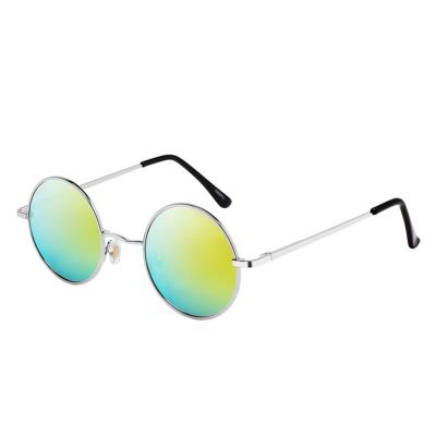 China Fashion Sunglasses Punk Metal Round Green Neutral Gradient Frame Sun Glasses Custom Hip Hop Sunglasses for sale