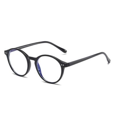 China Anti Optical Frames Handcrafted Light Blue Round Retro Glasses Frame Midin Small Glass Natural Cool Light Retro Frame for sale