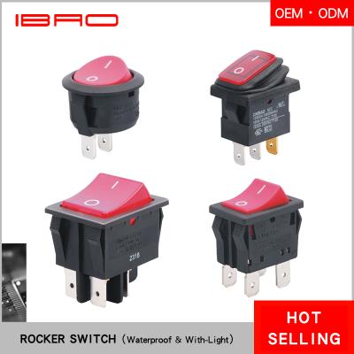 China PA IBAO CNIBAO RCA Series Short Round UL Rocker Switch for sale