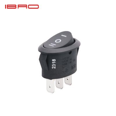 China ON-OFF-ON IBAO CNIBAO RCA Series Rocker Switch Oval 3 Pins On - -On for sale