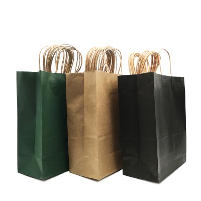 China Recycled Materials Factory Customized Bolsas Full Color Recyclable Papel Grocery Tote Bag With Twisted Handles Reusable Paper Bags for sale