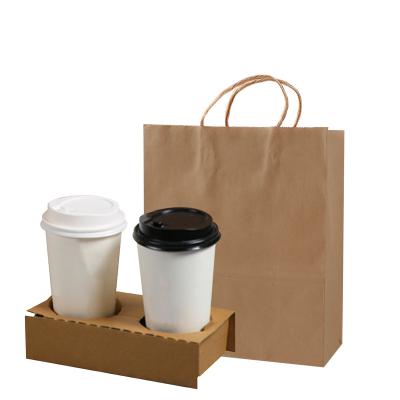 China Recycled Materials Factory Gift Bag Custom Customized Printed With Your Own Logo Coffee Food Takeaway Carry Recycled Brown Kraft Paper Bags for sale