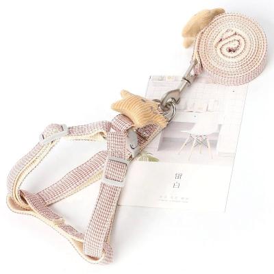 China Adjustable Pet Stocked Cat Leash and Harness Set with Star Decoration for Puppy and Kitten for sale