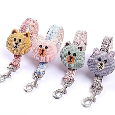 China Cat Leash Harness Set Adjustable Stocked With Bear Decoration Amazon Hot Sale For Dog Kitten for sale